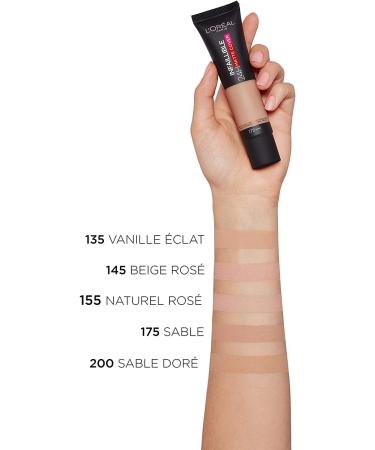 L'Or al Paris Cover Liquid Foundation with 4% Niacinamide Long-Lasting & Natural Available in 20 Shades SPF 25 32H Infallible Matte Coverage Shade 155 30ml (Packaging May Vary) - Buy Online on GoSupps.com