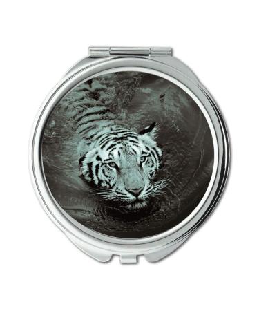 Mirror Compact Mirror animal photography big cat black and white pocket mirror portable mirror