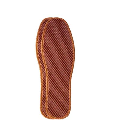 Bamboo Charcoal Mesh Insoles Sweat-Absorbent Shoe Pads Washable for Men's Leather Shoes (36) Khaki 36
