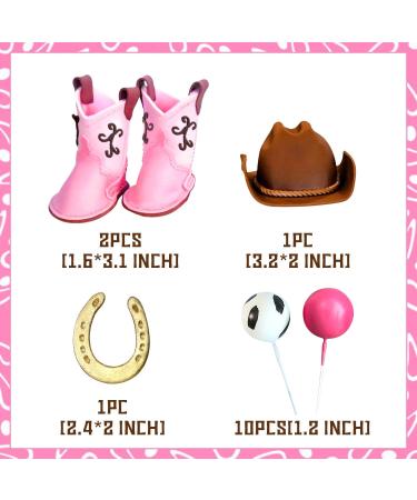 JeVenis 14 PCs Cowgirl Cake Topper Western Cake Decorations Cowgirl Baby Shower Cowboy Hat Birthday Cake Topper Pink Balls Cake Topper Cow Balls Cake Topper Colour1 - Buy Online on GoSupps.com