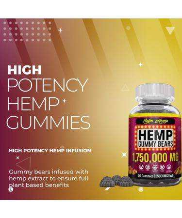 Organic Hemp Gummies Neuropathy Support High Potency - Vegan Extra Strength Hemp Oil Infused Nerve Pains Supplement Gummy Capsules Bear Edibles Omega 3-6-9 Vitamin B2 Made in USA - Buy Online on GoSupps.com