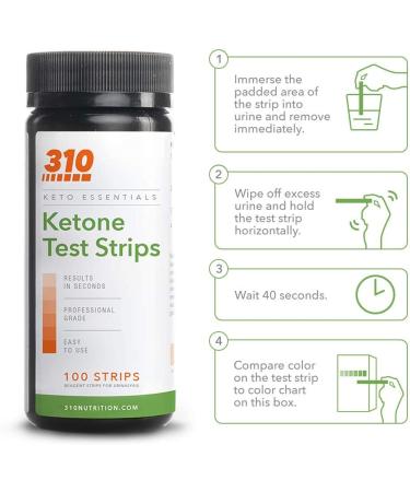 310 Nutrition Ketone Testing Strips (100 Strips) - Accurate Urine Test for Ketosis on Keto Diet - Buy Online on GoSupps.com