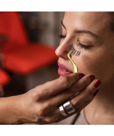 Curved Stainless Steel Eyelash Tweezers | Precision Eyelash Extension Tools for Women & Girls | Rianpesn Gold - Buy Online on GoSupps.com