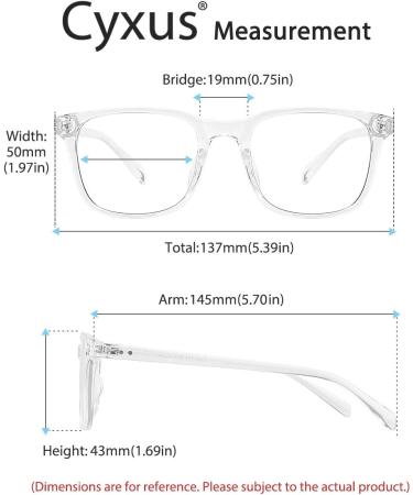 Cyxus Blue Light Filter Glasses | Non-Prescription Anti-Blue Light Glasses for Screens - 8183-clear - Buy Online on GoSupps.com