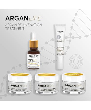 Mincer Pharmaceutical Argan Life 50+ Anti-Wrinkle Eye & Lip Cream - Dark Circle Treatment for All Skin Types with Argan Oil & Troxerutin | 15ml - Buy Online on GoSupps.com