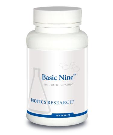 Biotics Research Basic Nine Whole Food Sourced Rare Trace Minerals Phytochemically Bound Includes Antioxidants SOD and Catalase 100 Tablets