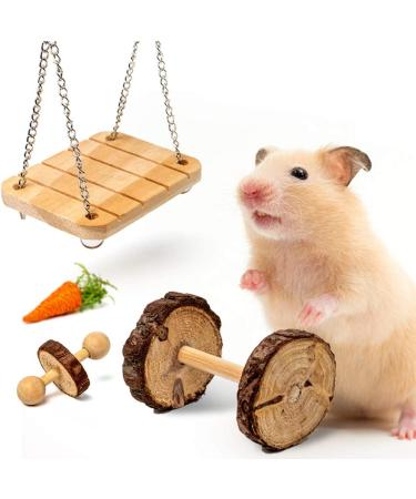 Sofier Natural Wooden Hamster Chew Toys Set - Ideal for Syrian Hamster, Rats, Guinea Pigs, and More! - Buy Online on GoSupps.com