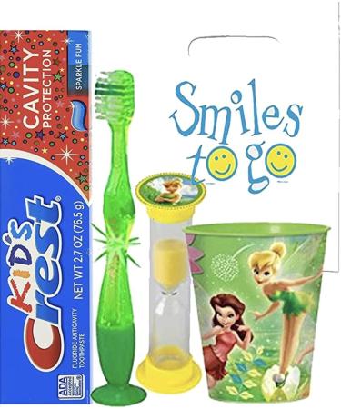 Tinkerbell Inspired Oral Hygiene Bundle - Light Up Toothbrush, Toothpaste, Timer, Mouthwash Cup & Dental Gift Set - Buy Online on GoSupps.com