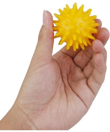 Soft Yellow Massage Ball with Knobs - 5.5 cm Stress Relief Massager for Relaxation - Buy Online on GoSupps.com