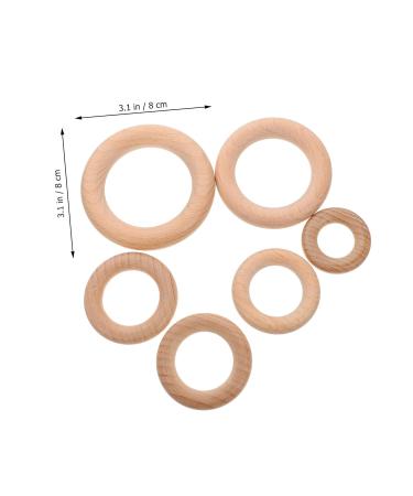 Ibasenice 18 PC Wooden Baby Accessories | Natural Wood Molar Rings & Teething Toys for Newborns - Buy Online on GoSupps.com