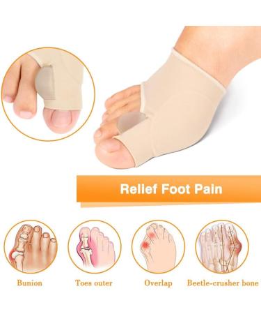 Bunion Corrector Sleeve with Gel Pad Cushion for Hallux Valgus, Hammer Toe Pain Relief | Men and Women | Day & Night Use - Buy Online on GoSupps.com