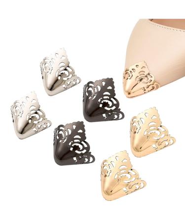 3 Pairs High Heel Protectors High Heel Toe Head Metal Pointed Cap Cover for Shoes Protection Repair Decoration
