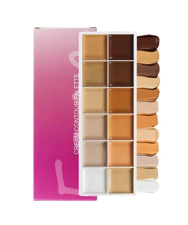 Foundation Palette - Cream Foundation 12 Shades | Concealer for Eyes Evening Wedding Office Date Travel Women Artist