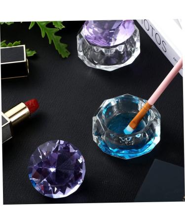 Nail Art Dappen Dish Crystal Glass Liquid Powder Cup Clear Diamond Manicure Bowl with Lid nail liquid crystal dish - Buy Online on GoSupps.com