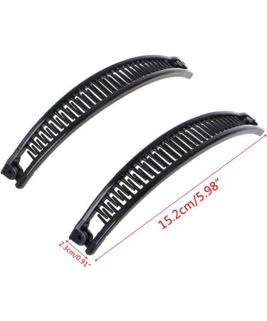 Buy Niumanery 2 Pcs Set Fashion Banana Hair Clip - Black & White Ponytail Holders - Stylish Hairgrips for Effortless Updos - Buy Online on GoSupps.com