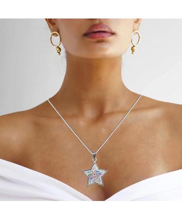 Oralgos Adjustable Chain Length Necklace | Colorful Star Trailer | Stylish Collarbone Accessory for Parties & Appointments | International Shipping - Buy Online on GoSupps.com