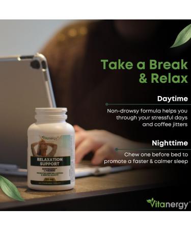 Vitanergy L-Theanine Mental Focus & Calmness - Promote Stress Anxiety Relief Relaxation and Sleep Aid - 100mg Chewable Tablets 60ct Tropical Flavor- Made in Canada - Buy Online on GoSupps.com