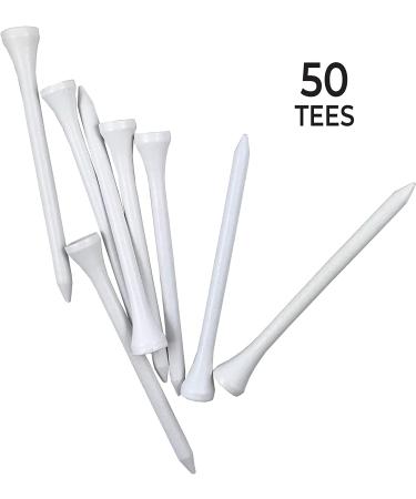 Pride Golf Tee 3-1/4 inch Deluxe 50 Count White Tees - Buy Online on GoSupps.com
