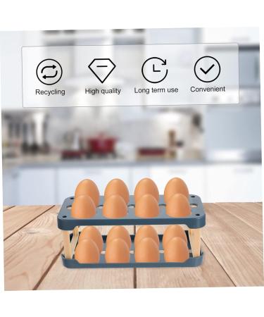 OSALADI Box Egg Carton Egg Holder Bandejas Para Comida Cutlery Tray Household Refrigerator Plastic re-usable Blue 22.3X10.1X8.9CM - Buy Online on GoSupps.com