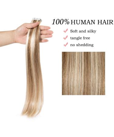 SEGO TAPE Hair Extension Glue | 20 Tressen Remy Real Hair - 18 (#12P613) | Free 10 Pcs Tapes | White Brown/Light Blond - 50g - Buy Online on GoSupps.com