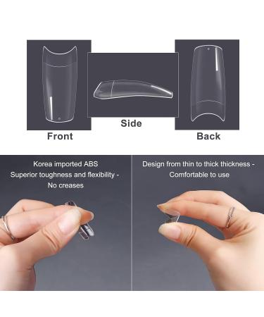 Acrylic Nail Tips - 500 Pieces Artificial False Nails | 10 Sizes French-Clear Nail Tips in Box for Women & Girls DIY Nails - Buy Online on GoSupps.com