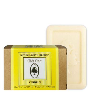 Olivia Care Premium Organic Verbena Bath & Body Bar Soap - Vegan Natural Olive Oil | Hydrates & Cleans Sensitive Dry Skin | 8 OZ - Made in USA - Buy Online on GoSupps.com