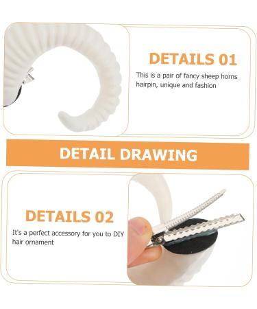 WOFASHPURET Pair Devil Horns Cosplay Devil Horn Hair Clips Black Horns Ram Horns Headband Clip on Horns Hair Clips Cosplay Goat Horns Headbands Unique Sheep Headband Women's White Props Fancy - Buy Online on GoSupps.com