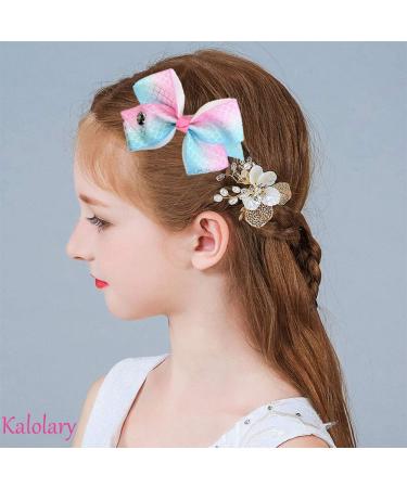 Kalolary 12Pcs Unicorn Hair Bows Clips for Girls - Grosgrain Ribbon Barrettes for Toddler - Birthday & Holiday Hair Accessories - Buy Online on GoSupps.com