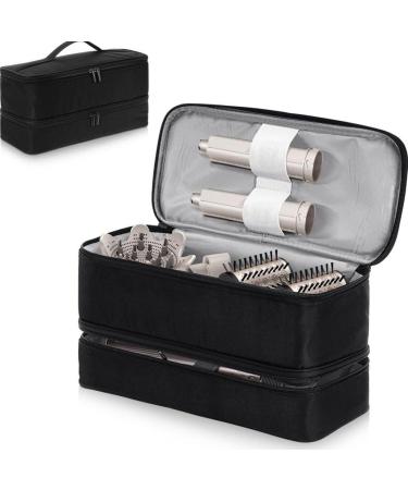 Double-Layer Carrying Case for Shark Flexstyle Portable Storage Case for Shark Flexstyle/Dyson Airwrap Styler and Attachments Travel Case Organizer Bag for Hair Dryer Black Double-Layer