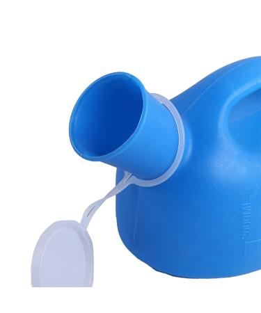 2000ML Male Urinal Portable Reusable Potty Pee Bottle Collector Travel Toilet (Blue) Happy
