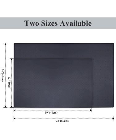 Vivaglory Waterproof Non-Slip Pet Food Mat 24x16 - Anti-Mess Raised Edge Dog Bowl Mat - Food Grade Silicone - Black - Buy Online on GoSupps.com