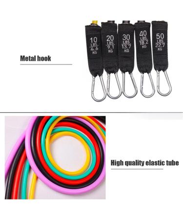 11 Pcs/Set TPE Resistance Bands 100LB 150LB Women Colorful Fitness Training Belt Yoga Pull Rope Gym Equipment Elastic Tube (Multi Colored) Multicolor colored - Buy Online on GoSupps.com