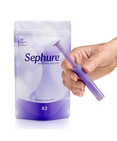 Sephure Easy-to-Use Suppository Applicator for Women and Men Disposable Applicator for Suppositories for Constipation from Various Brands 1-Pack 10-Count Size A2 10 Count (Pack of 1)