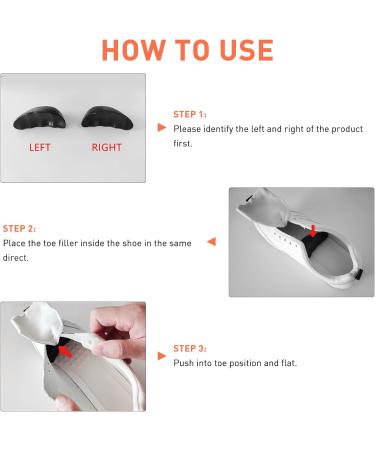 UamGlsob Shoe Filler Inserts - 3 Pairs Toe Cushion Insoles for Loose Shoes Half-Size Adjusters for Sneakers Heels Flats & Boots (Black) - Fit Any Shoe Perfectly - Buy Online on GoSupps.com