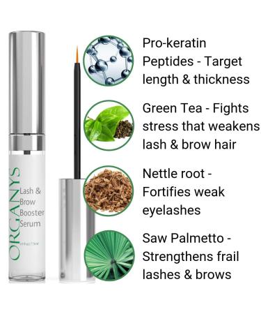 Organys Lash & Brow Booster Serum for Longer, Fuller Eyelashes & Eyebrows - Bestselling Growth Conditioner for Natural Enhancement - Buy Online on GoSupps.com