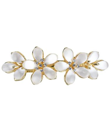 Vintage Hair Barrettes Opal Hair Clips French Crystal Flower Hairpin Hair Accessories for Women Girl Type1