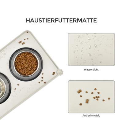 AOKLANT Non-Slip Pet Bowl Mat - Waterproof Cat Dog Food Mat - 18.5 x 11.5 Beige - Multiple Colors - Buy Online on GoSupps.com