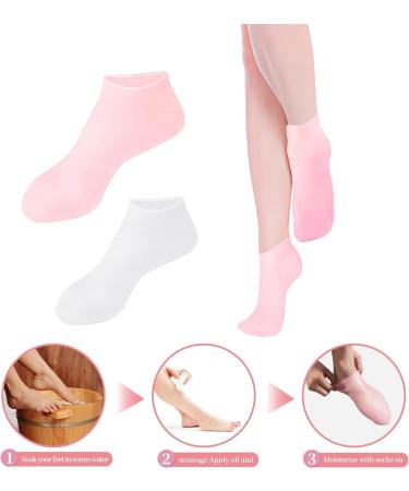 Moisturizing Silicone Socks - Aloe Vera Infused for Soft Smooth Feet | 3 Pairs - Ideal for Dry Chapped Skin - Men & Women - Buy Online on GoSupps.com