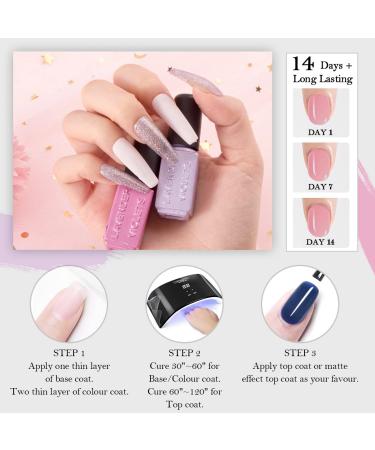 Lavender Violets Gel Nail Polish Kit - 21 Piece Set with 18+3 Colors, UV/LED Soak-off, Base & Top Coat - Trendy Shimmer Finish - 0.16 Fl Oz - Buy Online on GoSupps.com