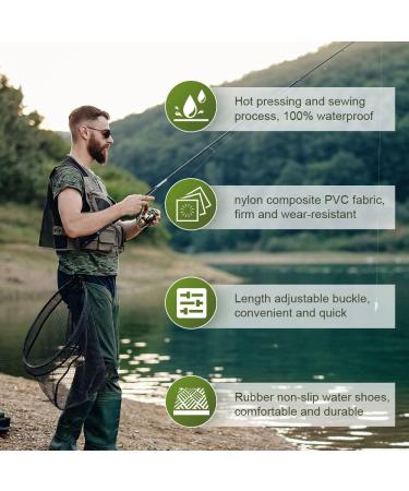 Swanew Watose Fishing Pants | 70D Nylon Composite PVC with Non-Slip Rubber Boots | Durable Flood Pants for Construction Fishing Farms & Gardens | Size L 42/43 - Green - Buy Online on GoSupps.com
