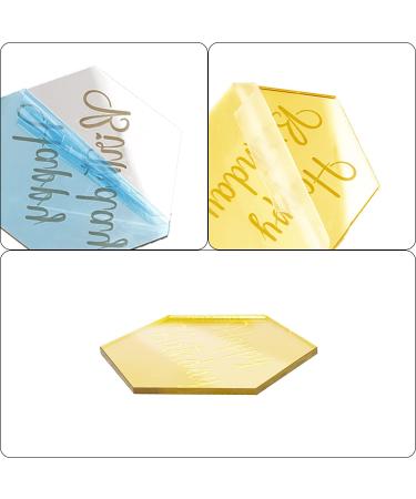 30 Pieces Acrylic Cake Discs Cupcake Toppers Mini Engraved Mirror Topper DIY Decorations for Birthday Cake Cupcake (Hexagon) - Buy Online on GoSupps.com