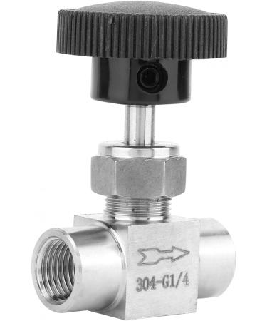 Water/Gas/Oil Flowing Regulation Stainless Steel BSPP Female Thread Straight Needle Valve for Water Gas Oil Transmission(Black Handle 1/4in) - Buy Online on GoSupps.com