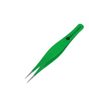 Abdul of Sialkot Pointed Tweezers Pointed Nose Tip Sharp Precision Ingrown Hair Surgical Pointed for Blackheads & Splinters/Best Tweezers for Eyebrows (Green)
