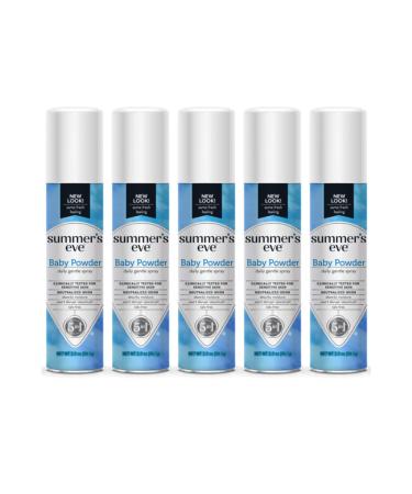 SUMMER'S EVE Feminine Deodorant Spray-Baby Powder 2 oz. (Pack of 5)