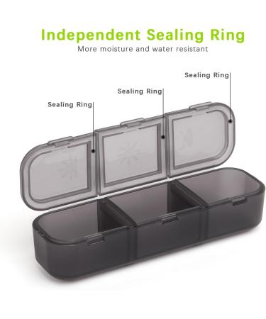 Weekly Pill Organizer 3X a Day - Black Medicine Organizer Box for Vitamins & Medications - Buy Online on GoSupps.com