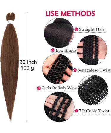 Pre-stretched Braiding Hair 6 Packs Kanekalon Synthetic Fiber Crochet EZ Braids Yaki Texture Braiding Hair Extensions (30 inch 30#) 30 Inch (Pack of 6) 30# - Buy Online on GoSupps.com