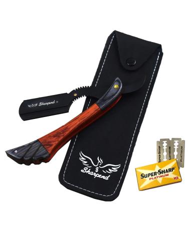 Barber Straight Razor Sharpend Professional Shaving Stainless Steel Wood Razor for Men - Mens Straight Razor Kit-Vintage Straight Edge Barber Razor - Salon Quality Cut Throat Shavette