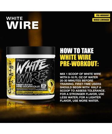 CONTROLLED LABS White Wire High-Stim Preworkout Powder with Creatine L-Citrulline and Caffeine 30 Servings Performance Pump & Focus Support Lemonade Wired Lemonade - Buy Online on GoSupps.com