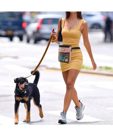 FTTouuy Waterproof Dog Feed Bag - XL Pink | Perfect Treats Bag for Training & Agility - Buy Online on GoSupps.com