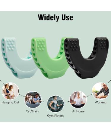 Jawline Trainer Set | 3-Piece Pine Coach for Men & Women | Double Chin Remover & Jawline Fitness Balls (Blue Green Black) - Buy Online on GoSupps.com